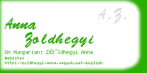 anna zoldhegyi business card